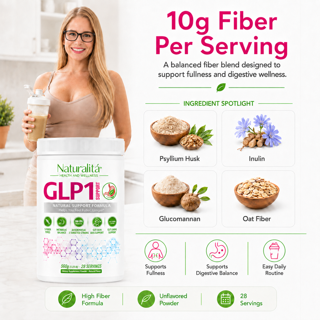 Naturalitá Support Daily Fiber Wellness Blend – Prebiotic & Probiotic Fiber Formula for Daily Use